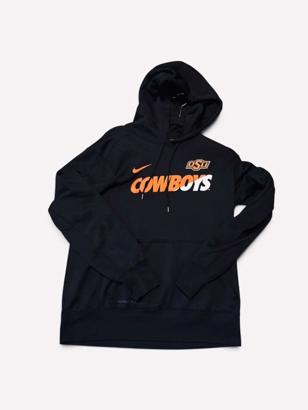 Nike Therma-Fit Oklahoma State Cowboys Hoodie Mens M Black Orange